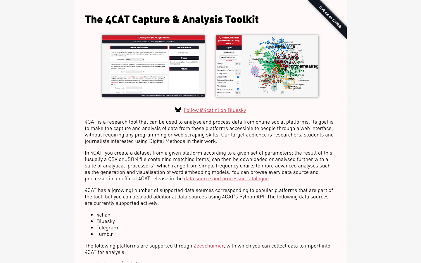 4CAT official-page screenshot