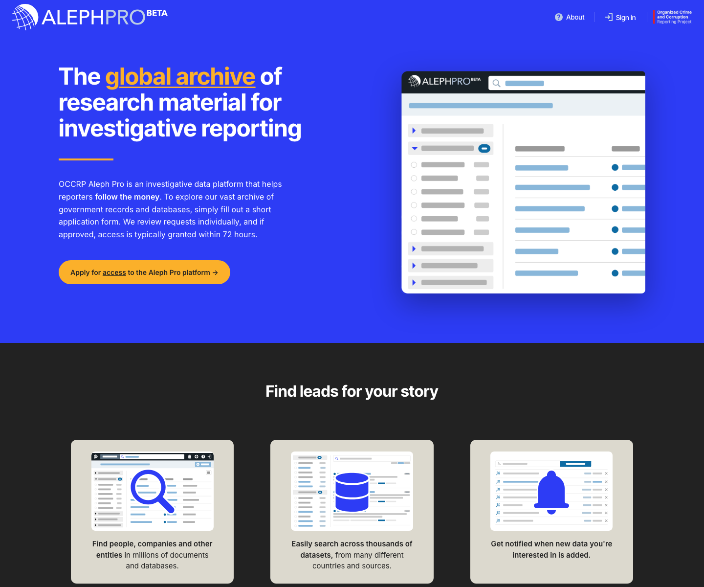 Aleph interface preview