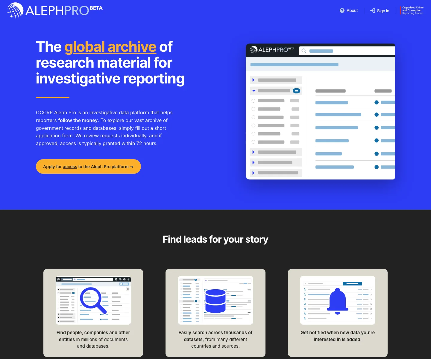 Aleph interface preview