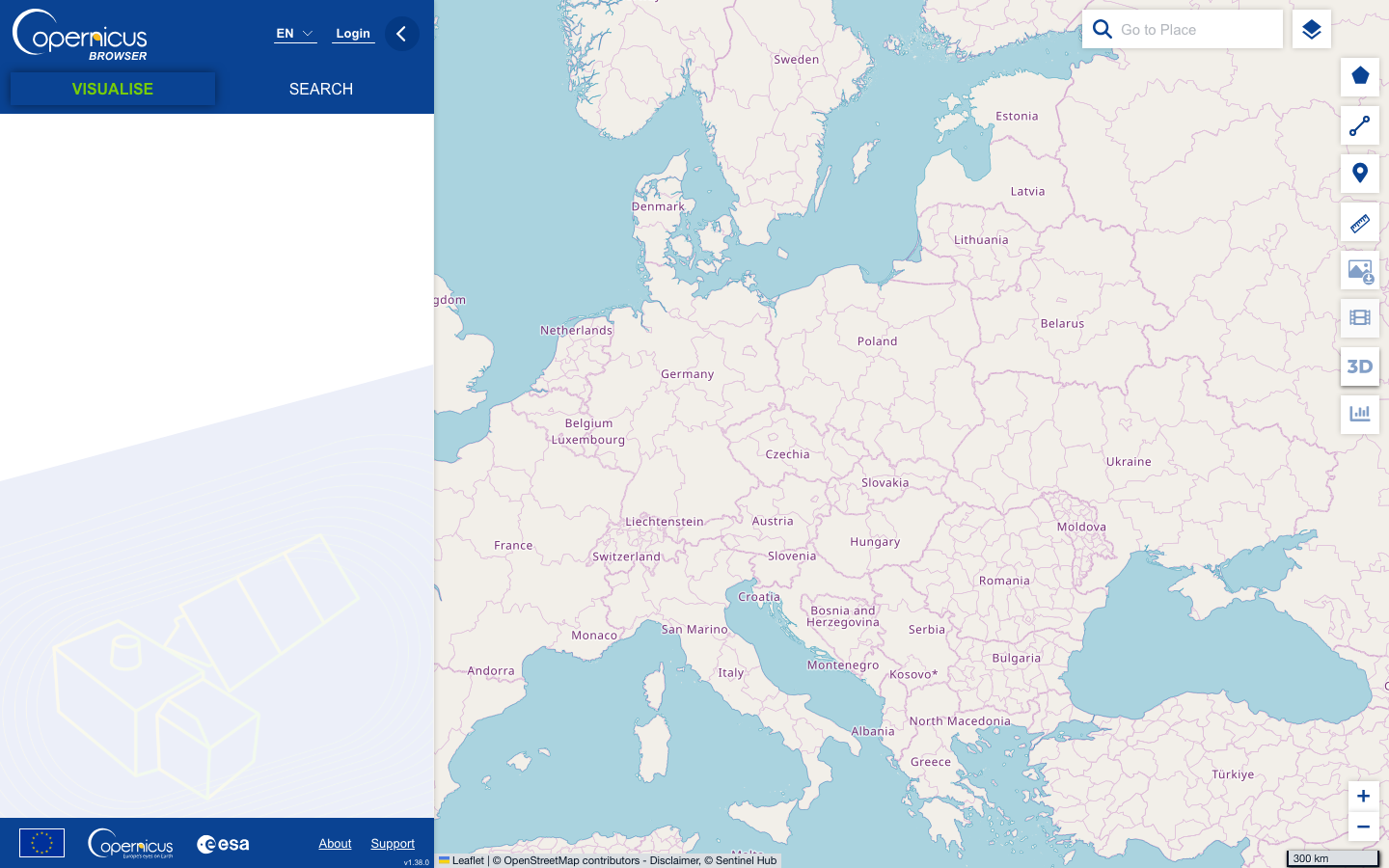 Copernicus Browser interface preview