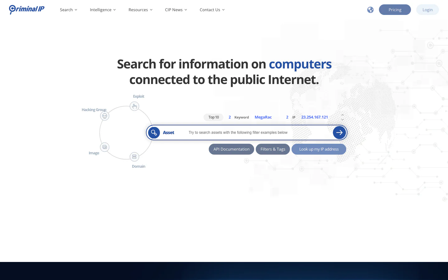 Criminal IP official-page screenshot