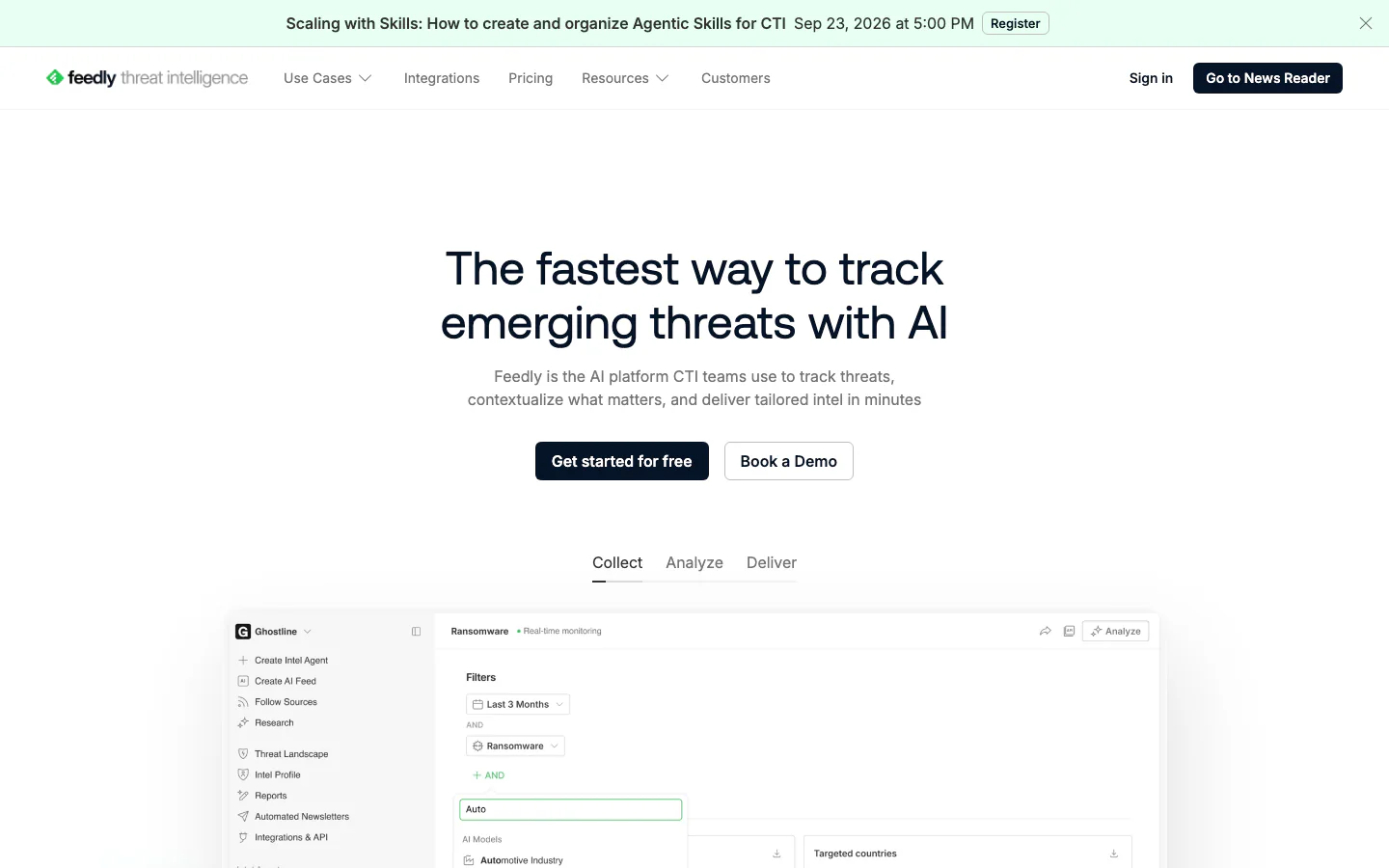 Feedly official-page screenshot