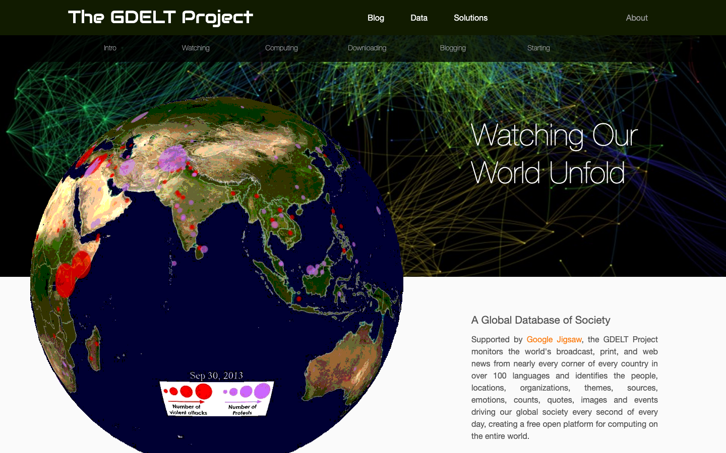 GDELT Project interface preview