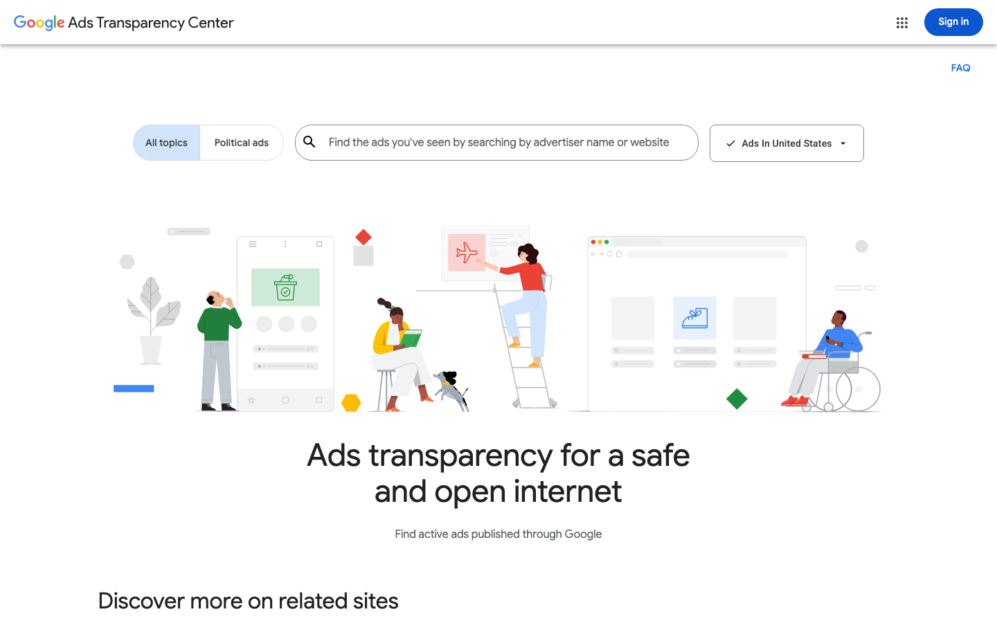 Google Ads Transparency Center interface preview