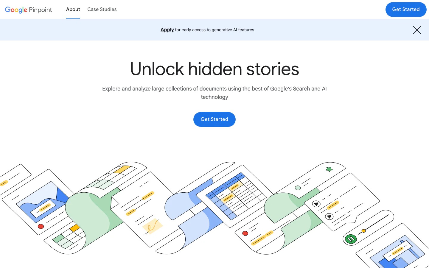 Google Pinpoint official-page screenshot