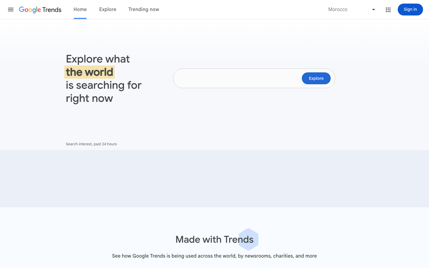 Google Trends interface preview