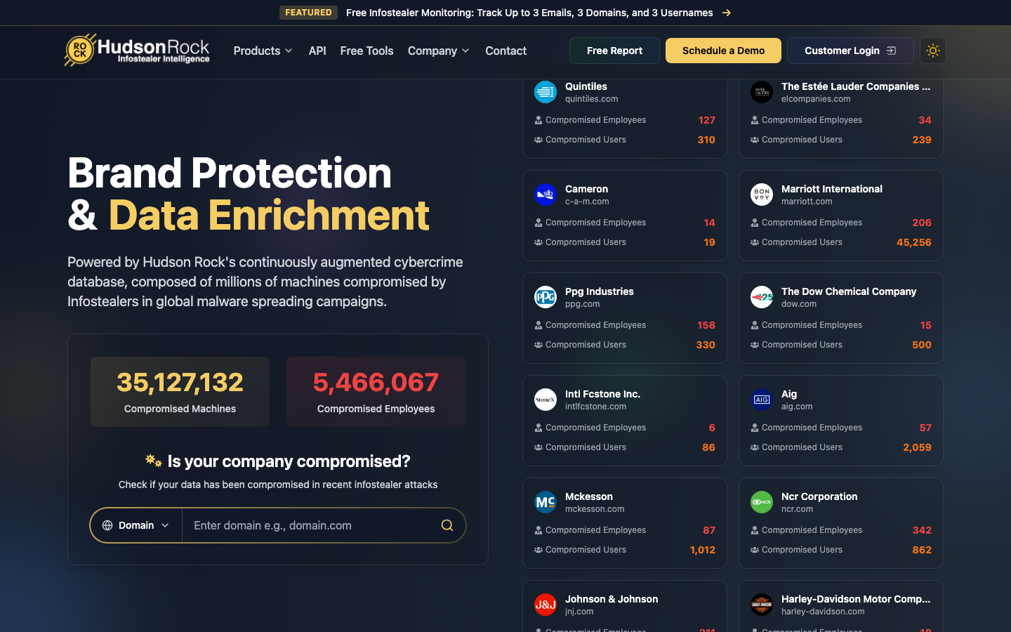 Hudson Rock Exposure Intelligence interface preview