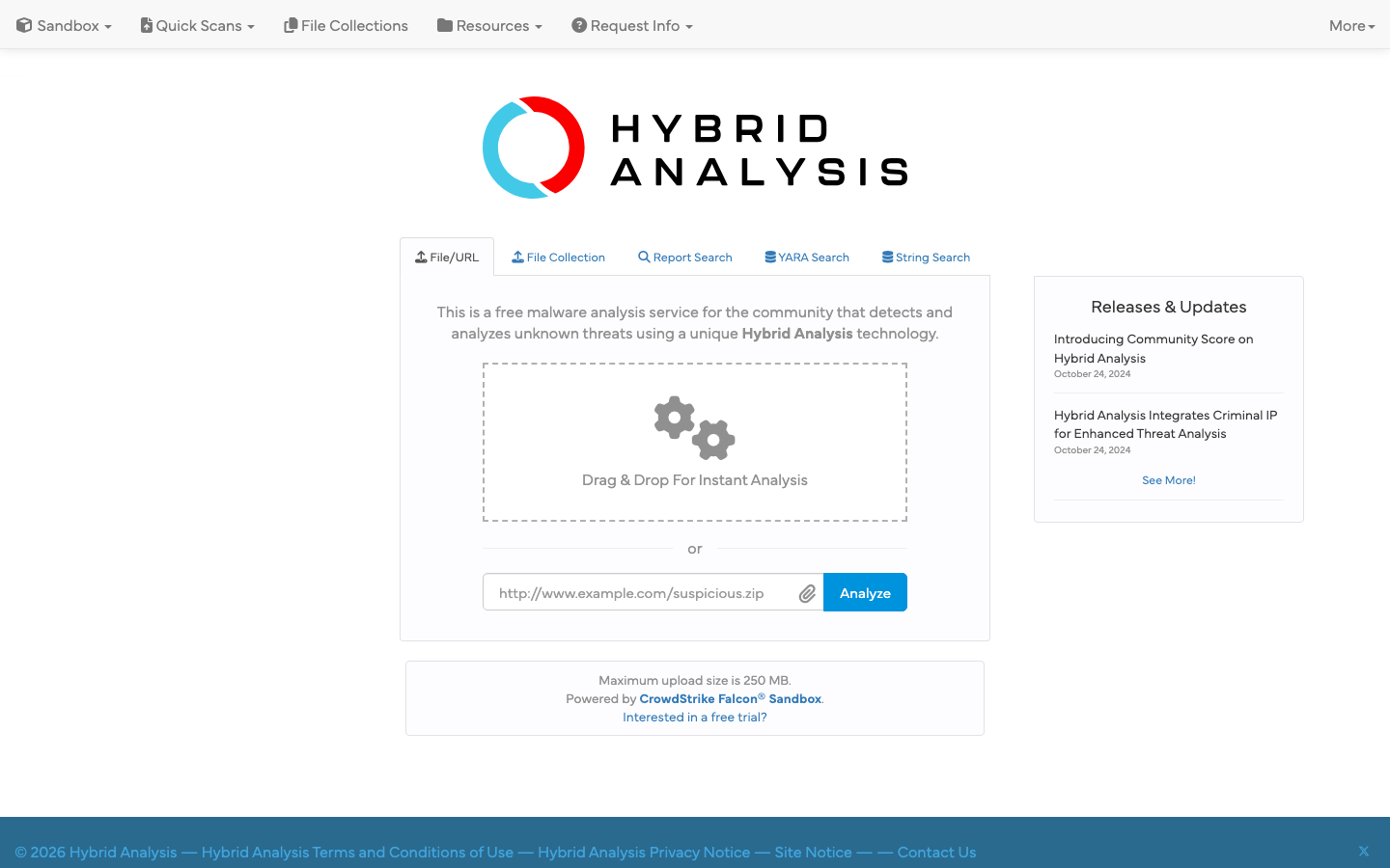 Hybrid Analysis interface preview
