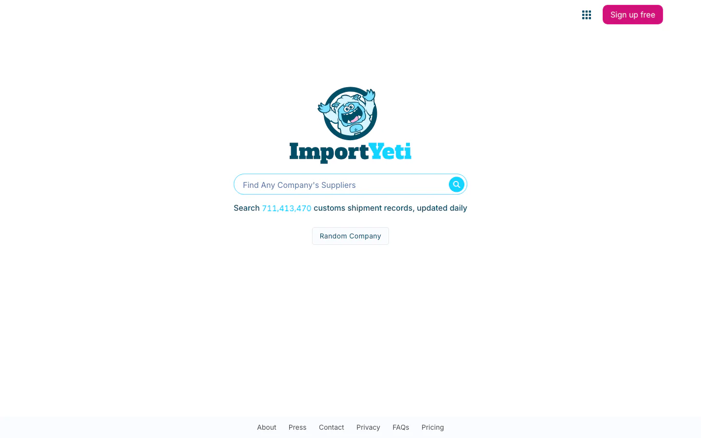 ImportYeti official-page screenshot