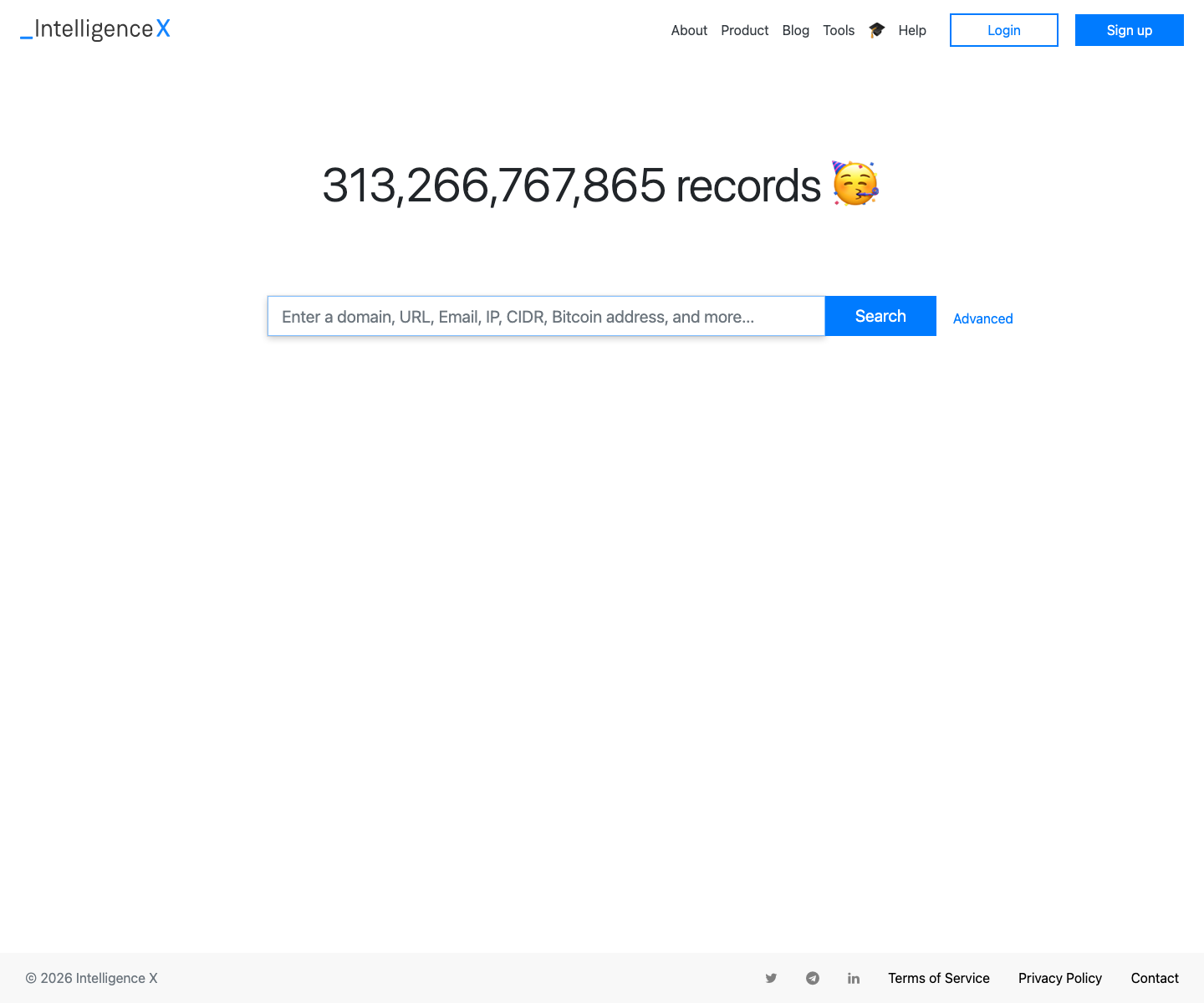 Intelligence X interface preview