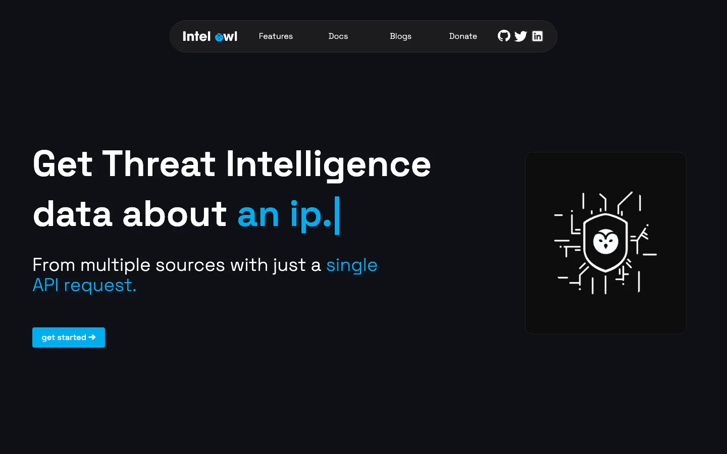 IntelOwl official-page screenshot