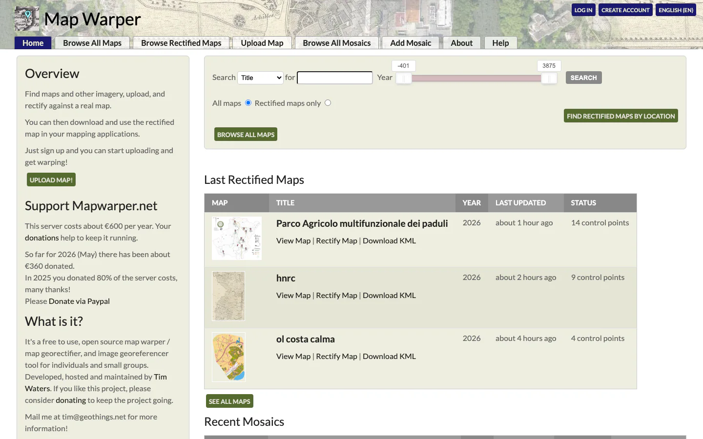 Map Warper official-page screenshot