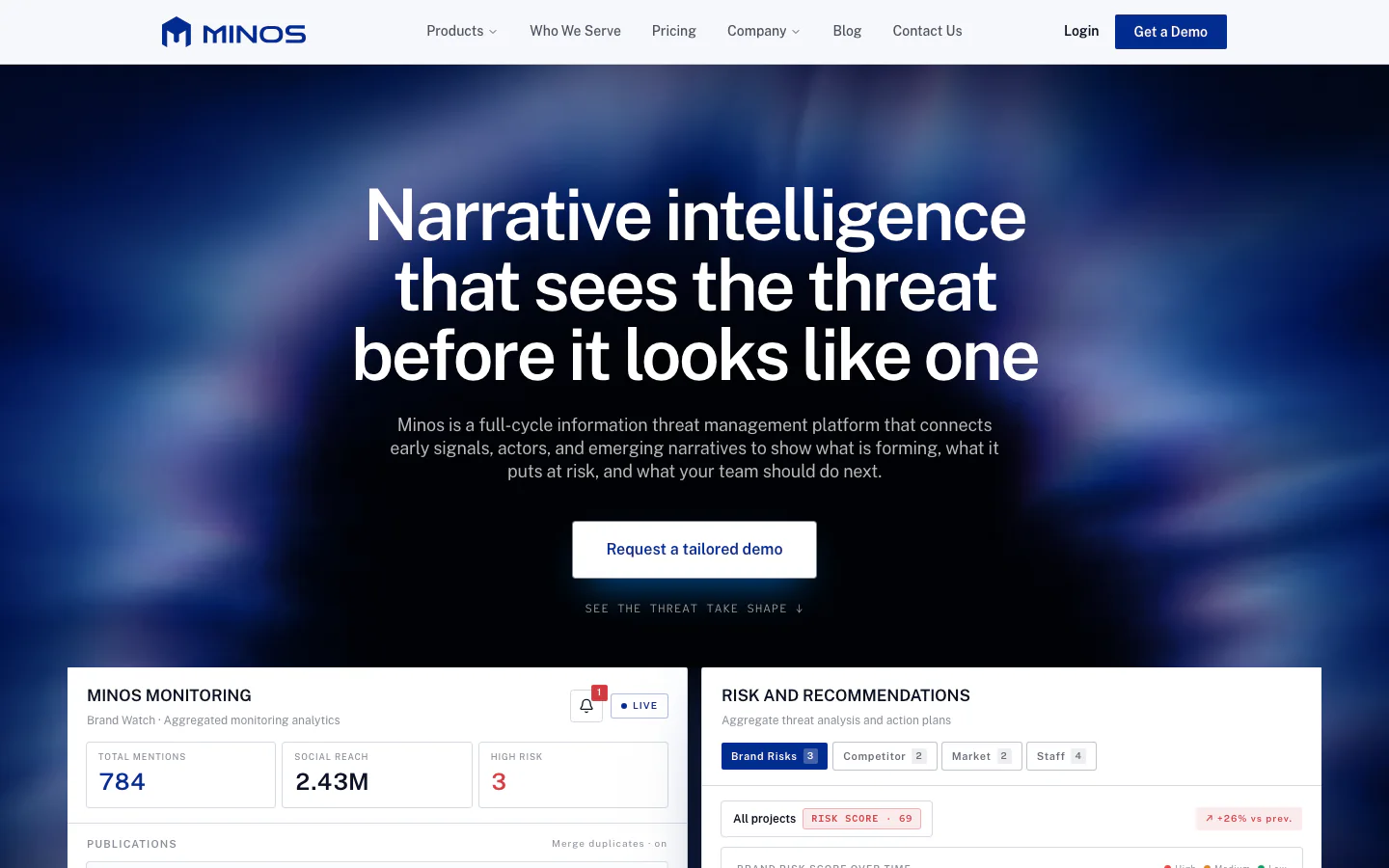 Minos official-page screenshot