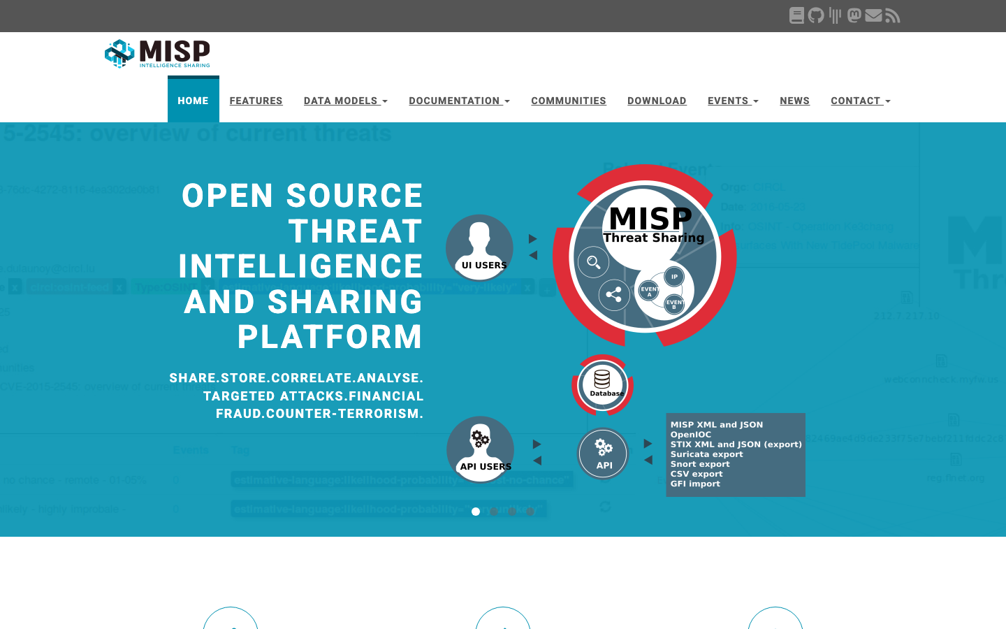 MISP interface preview