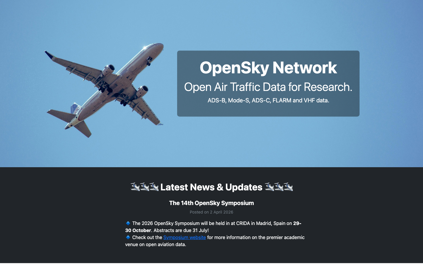OpenSky Network interface preview