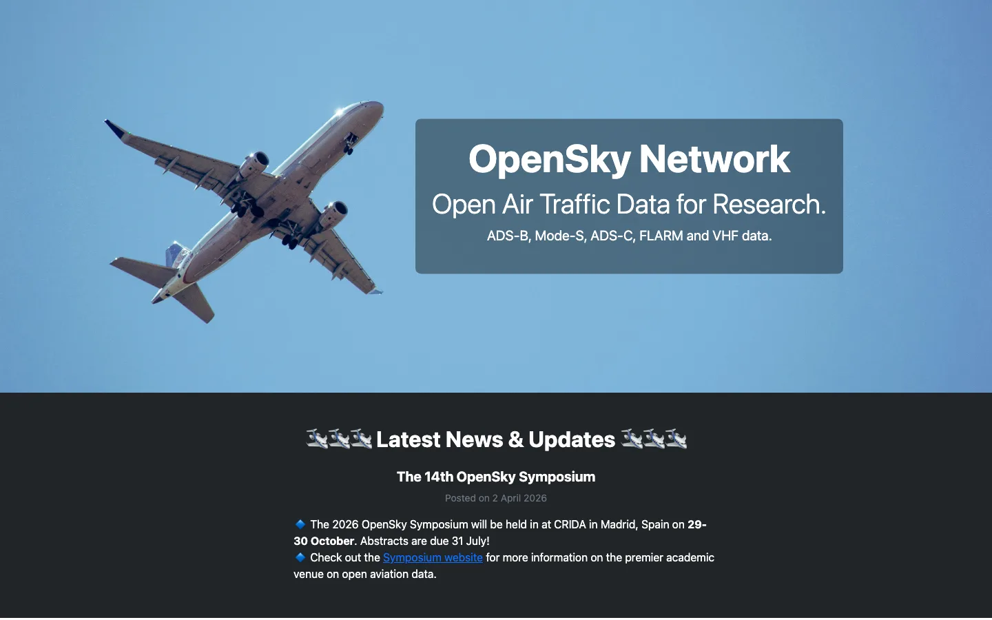 OpenSky Network interface preview