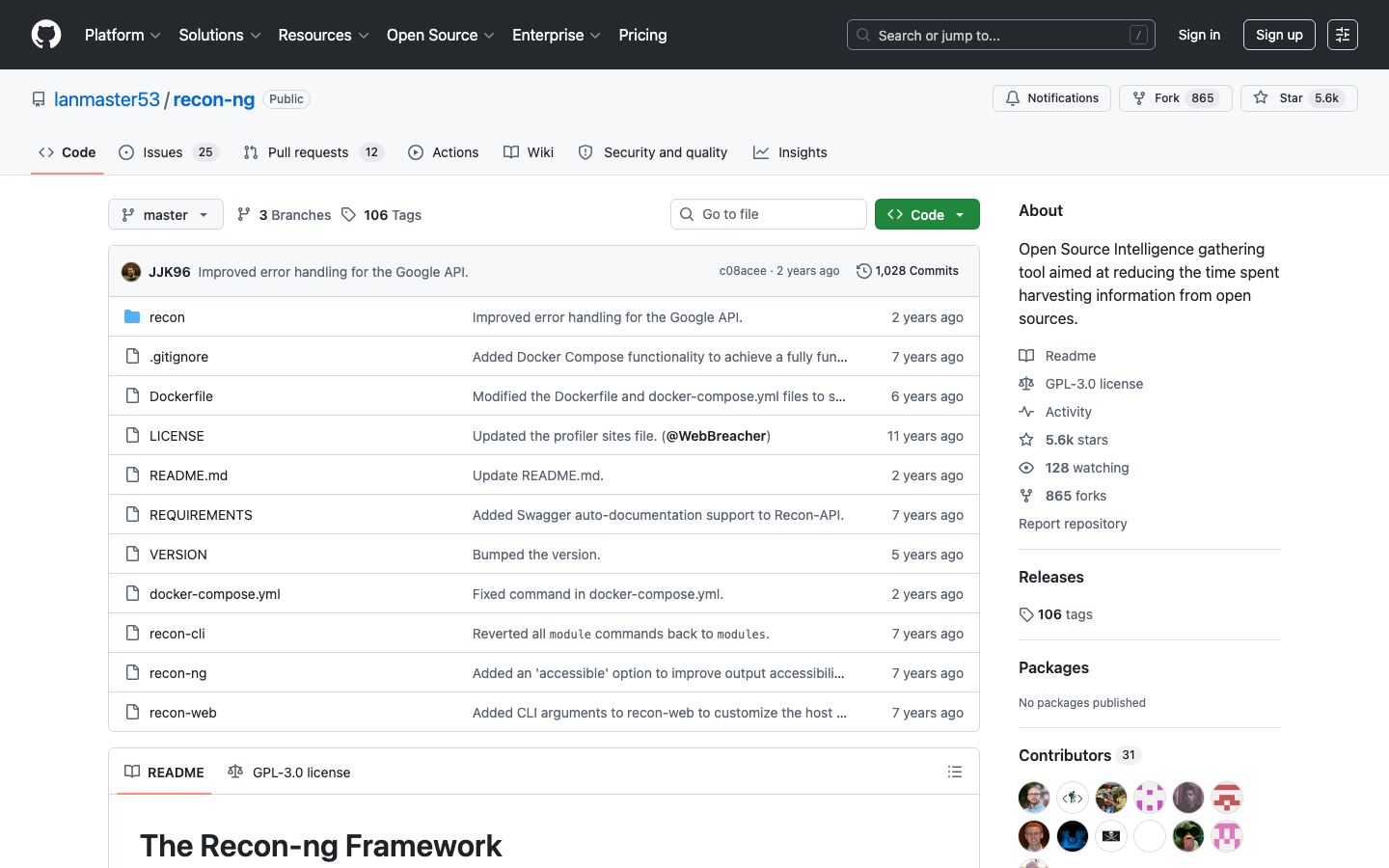 Recon-ng interface preview