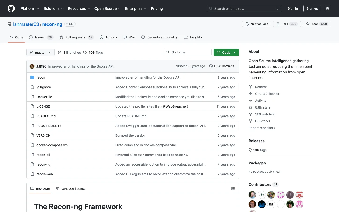 Recon-ng interface preview