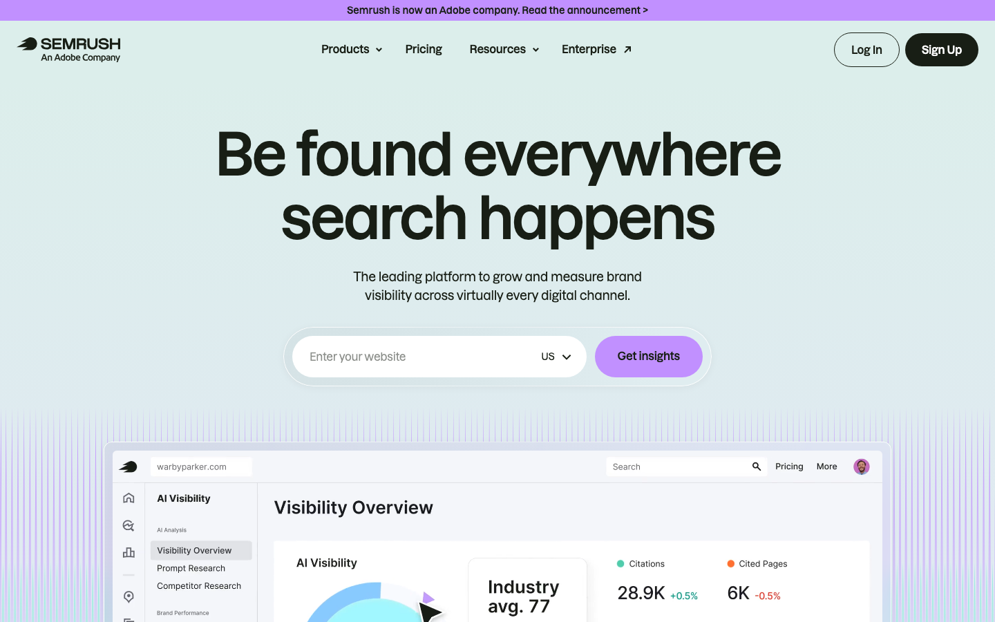 Semrush interface preview