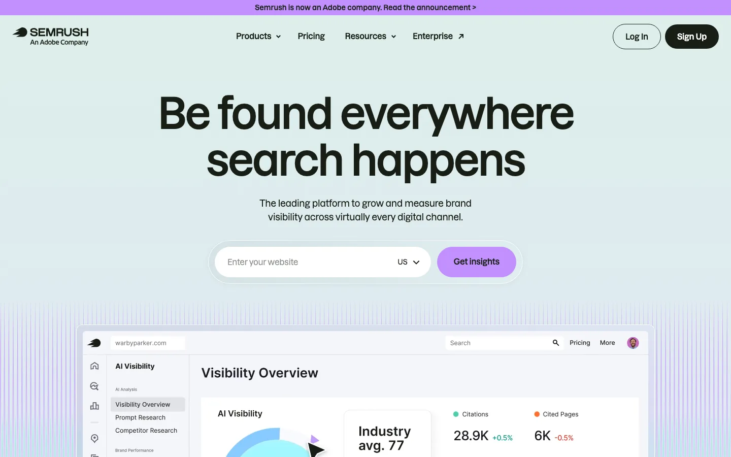 Semrush interface preview
