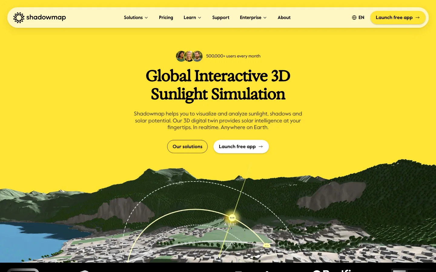 Shadowmap official-page screenshot