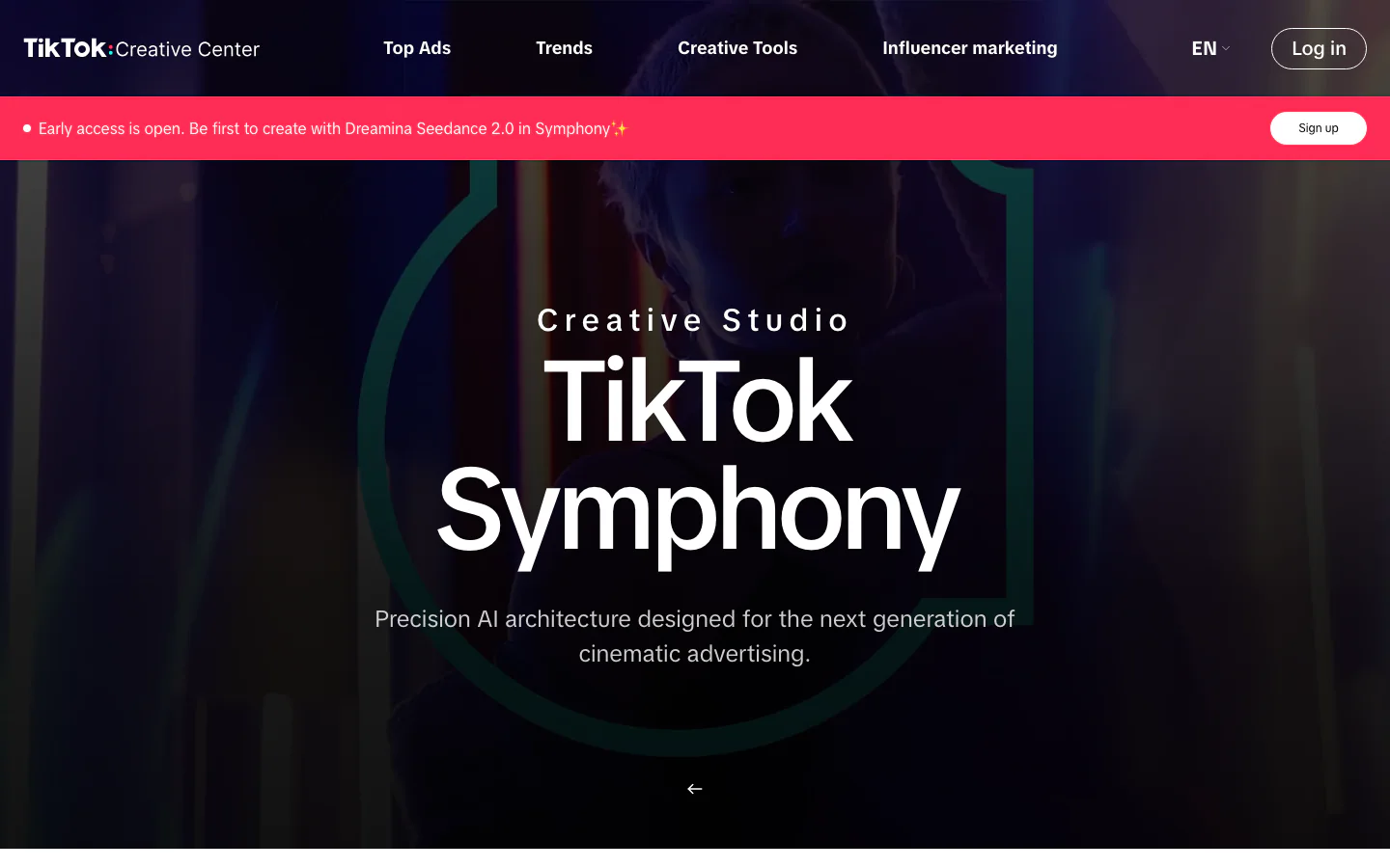 TikTok Creative Center official-page screenshot