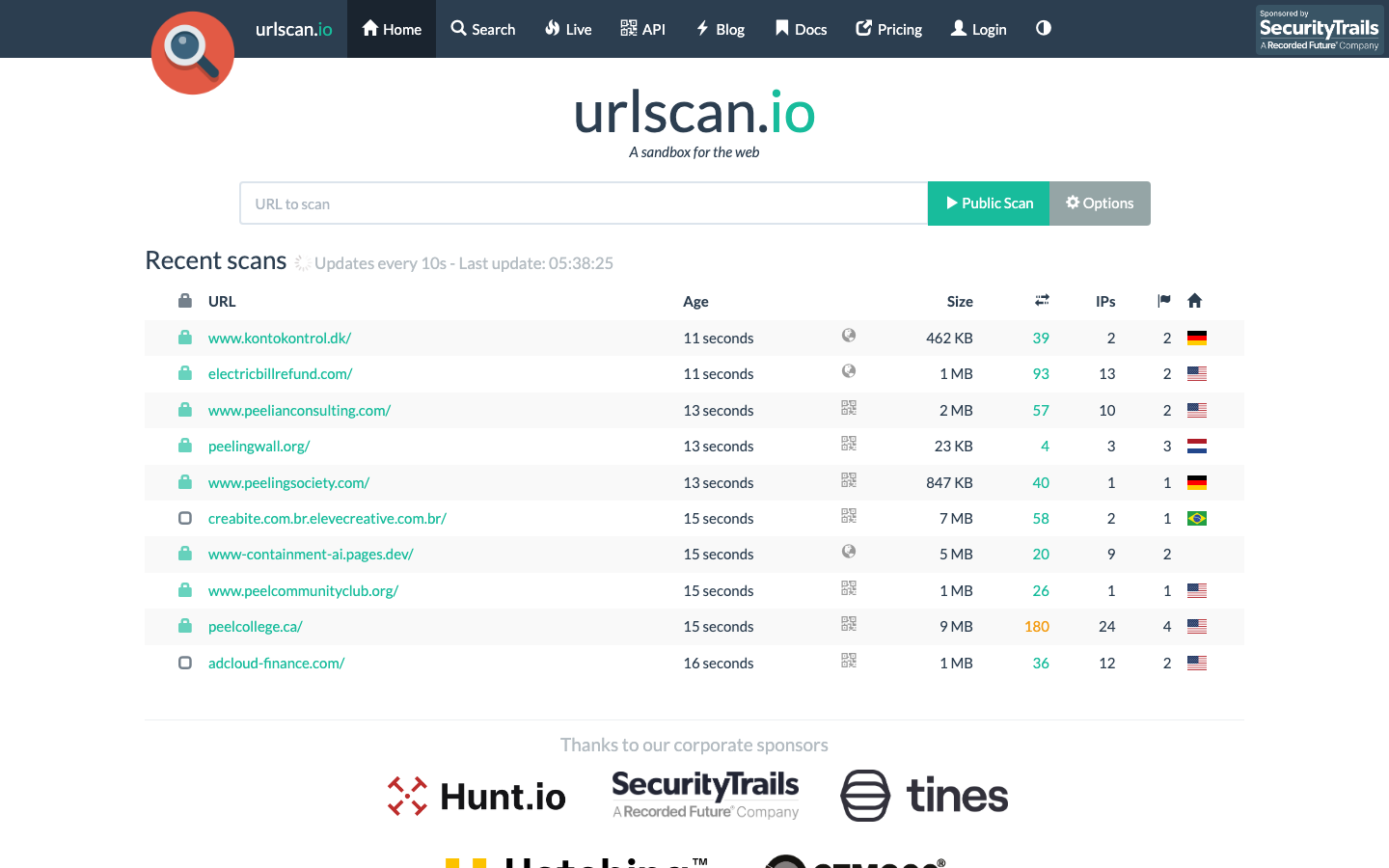 urlscan.io interface preview