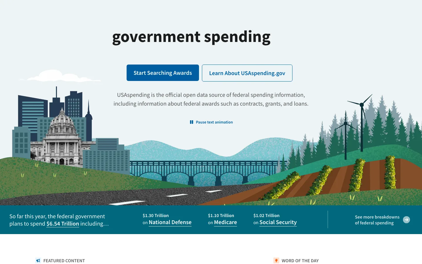 USAspending.gov official-page screenshot