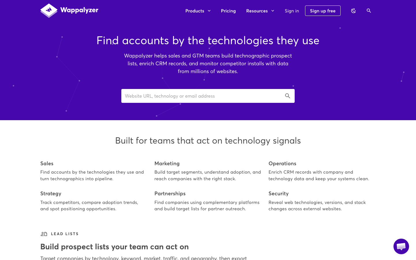 Wappalyzer interface preview