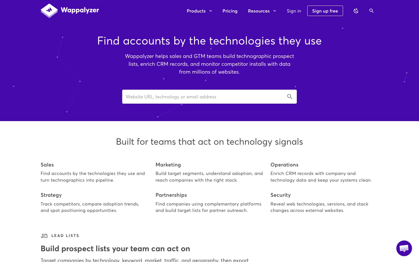 Wappalyzer interface preview