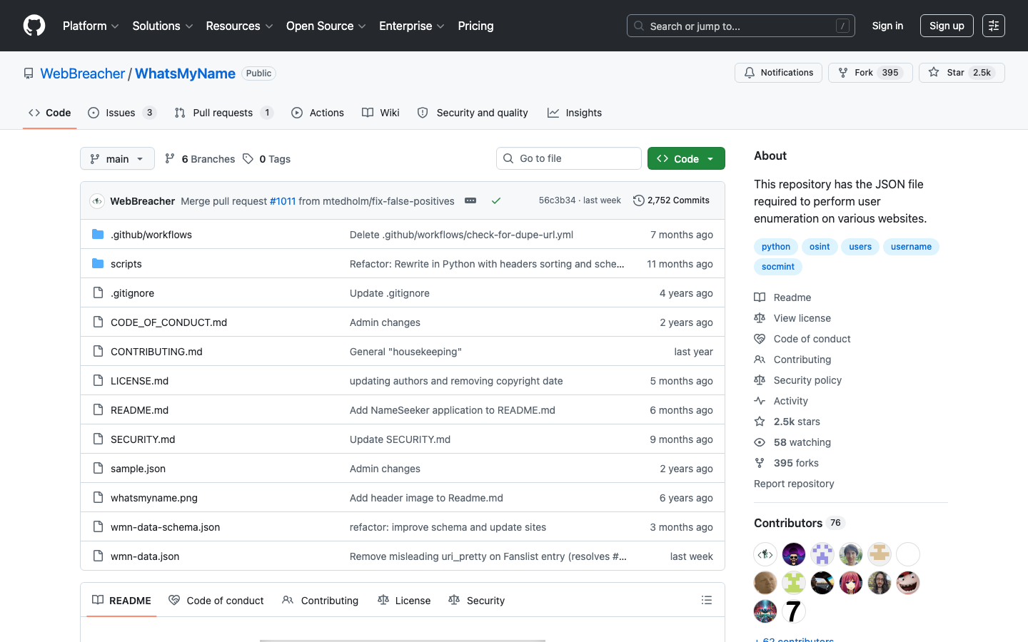 WhatsMyName interface preview