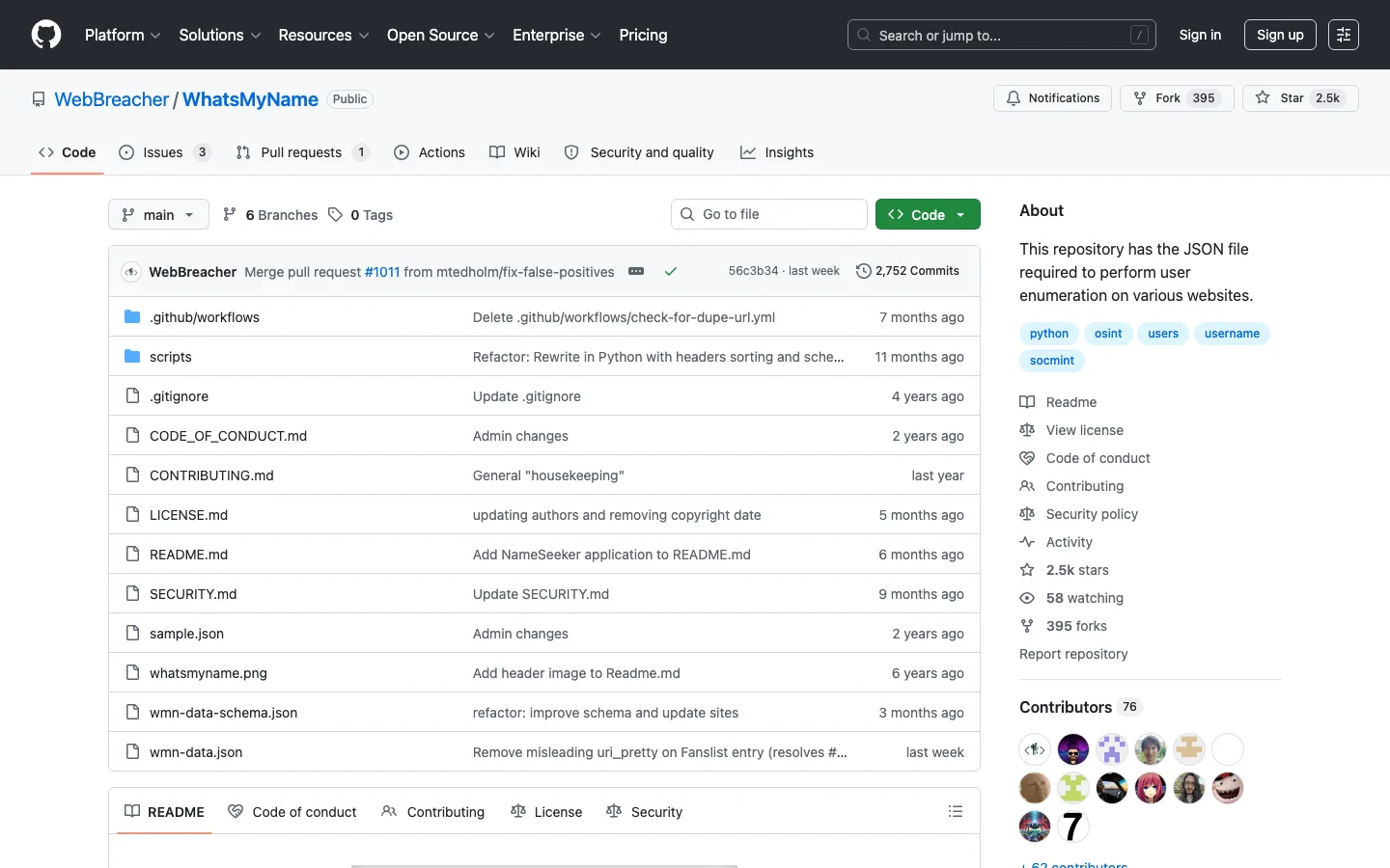 WhatsMyName interface preview